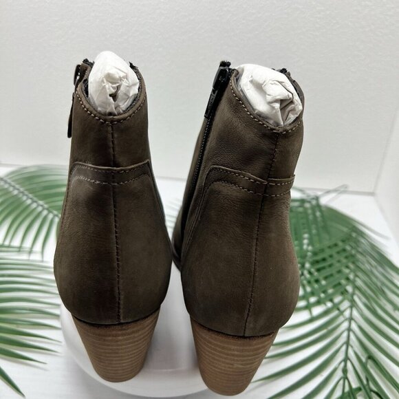 Diba Women's Taupe Sequoia Suede Leather Block Heel Ankle Booties Size 8.5 NWOB - Picture 5 of 11